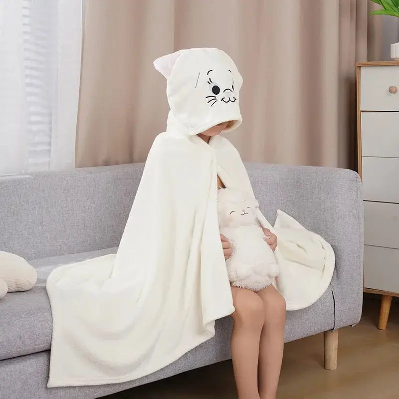 Cape de bain enfant Disney chat blanc