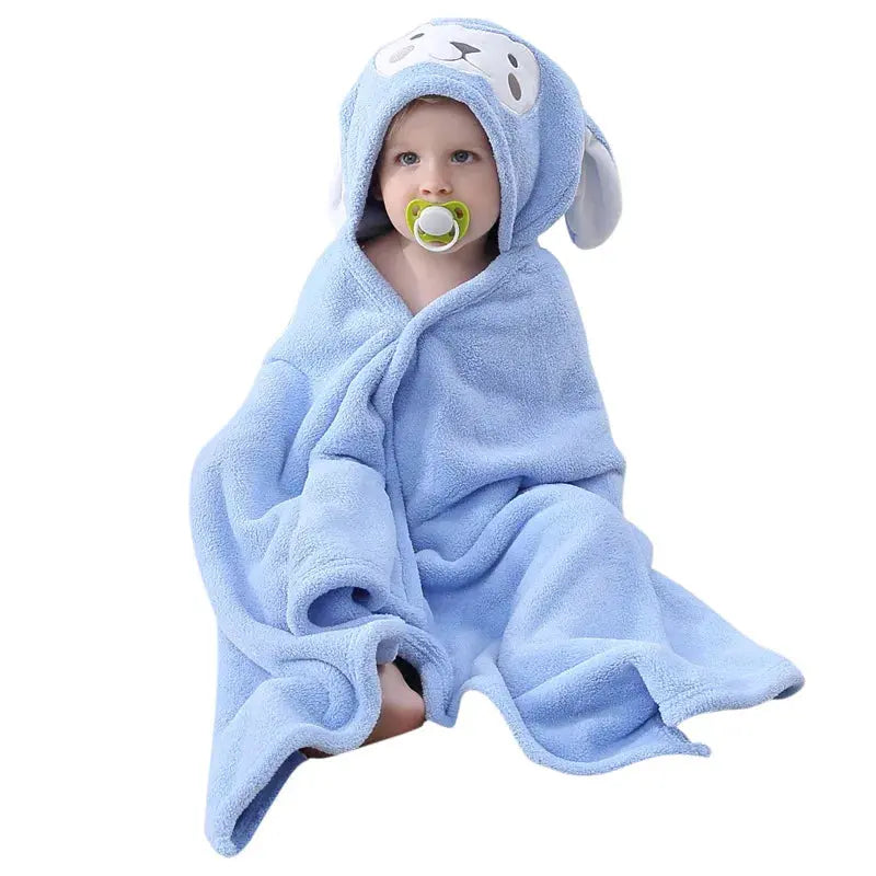 Cape de bain enfant Microfibre lapin bleu