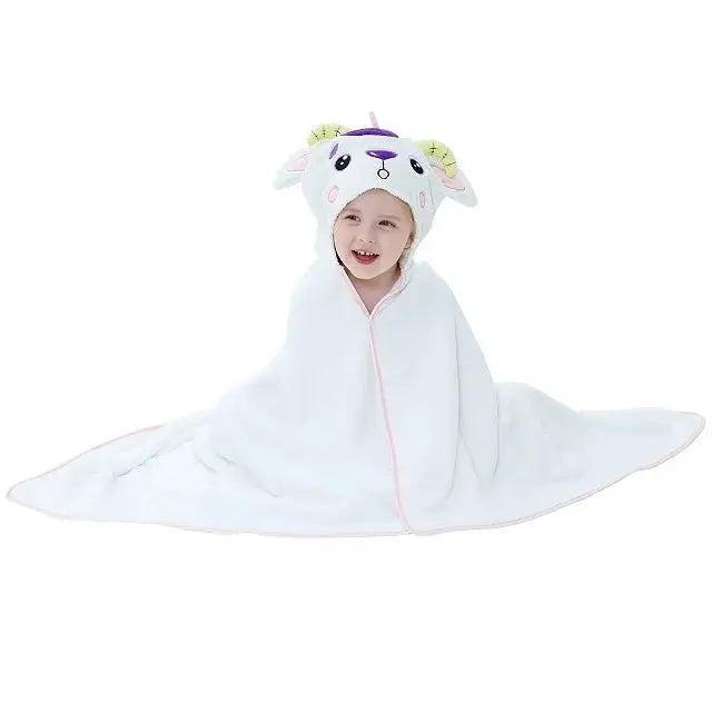 Cape de bain enfant animaux chèvre