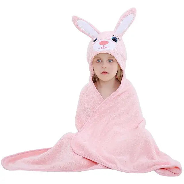 Cape de bain enfant animaux lapin