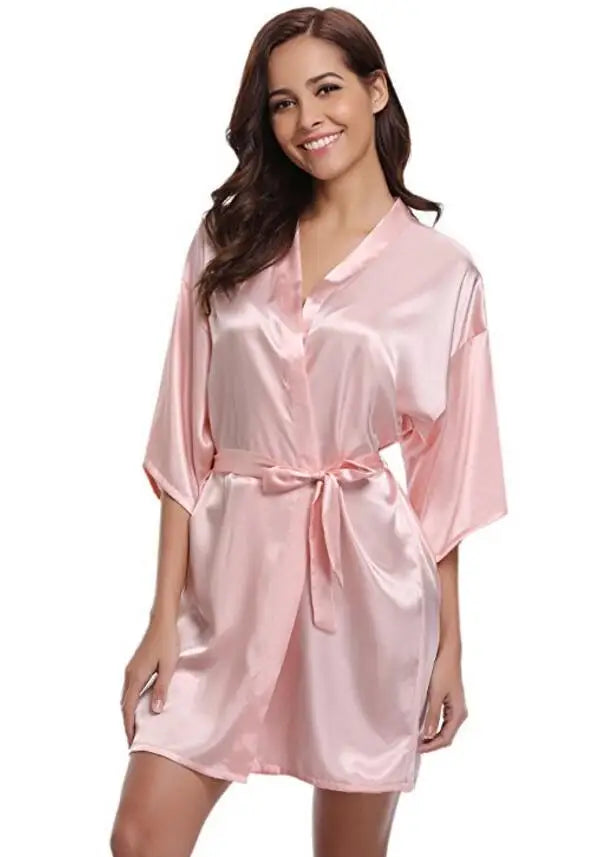 Peignoir  Femme en Satin Rose