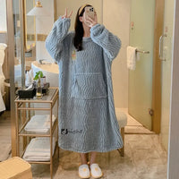 Thumbnail for Peignoir de bain Femme Grande Taille bleu