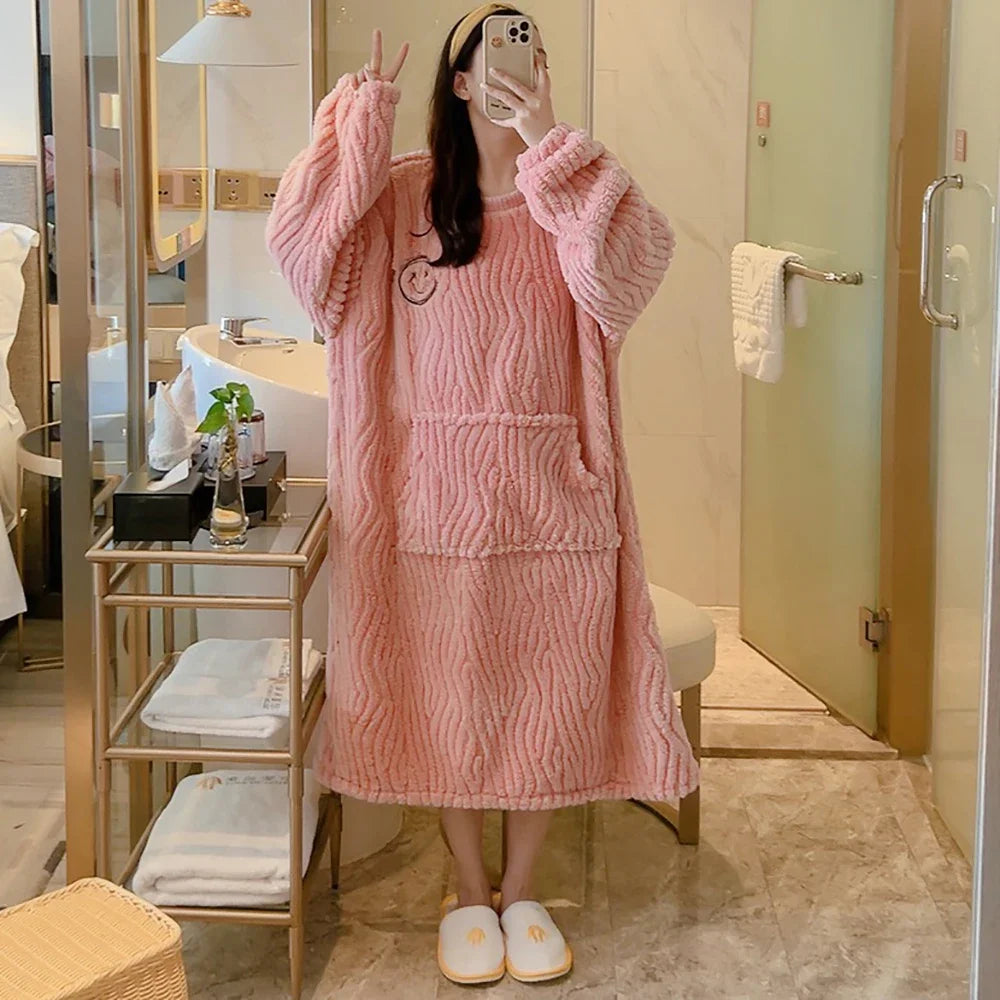 Peignoir de bain Femme Grande Taille rose