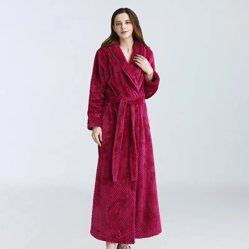 Peignoir de bain Femme Long bordeaux