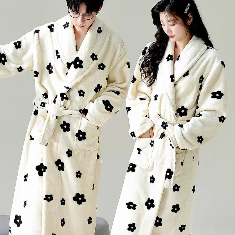Peignoir de bain homme Polaire fleur