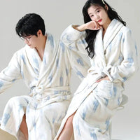 Thumbnail for Peignoir de bain homme Polaire trait bleu