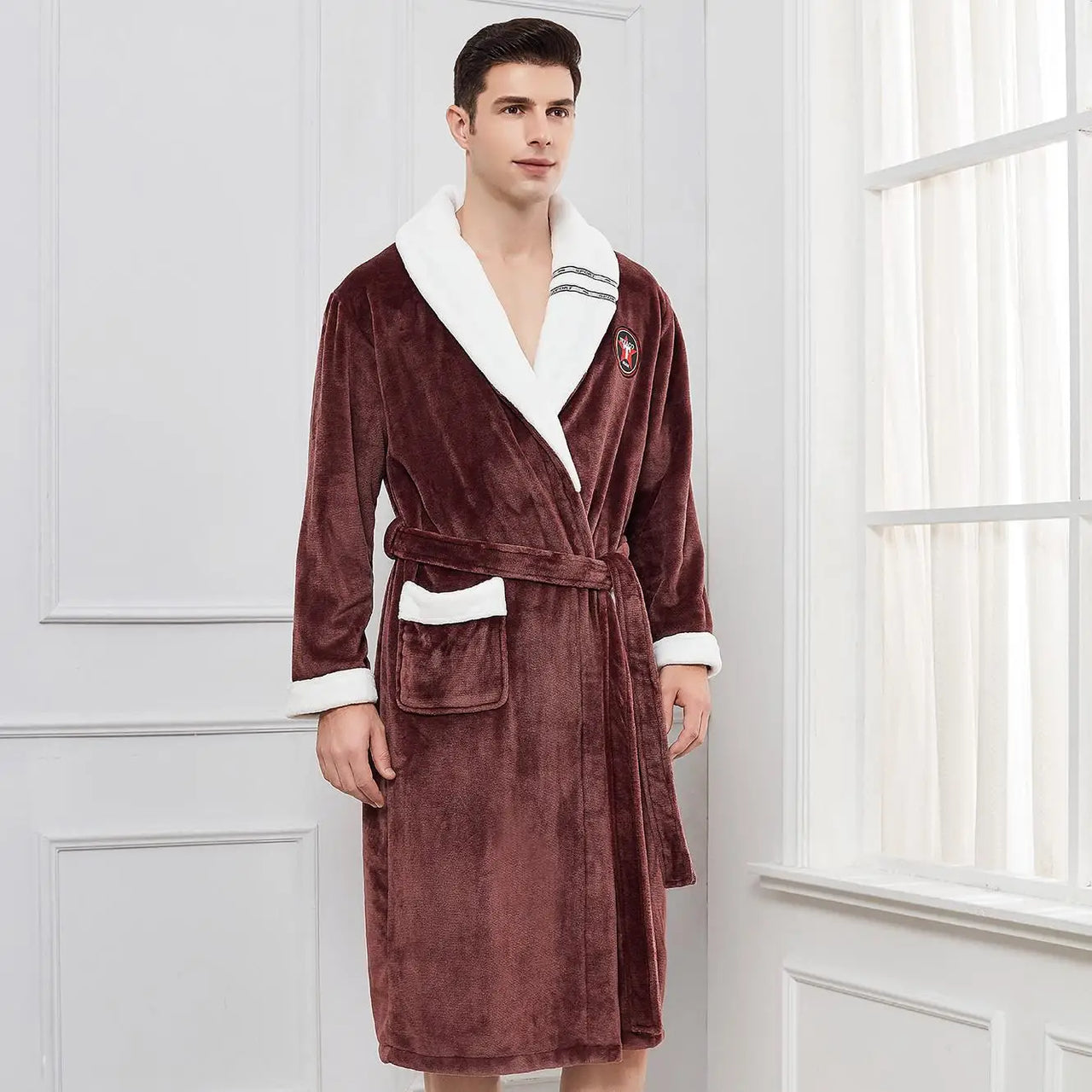 Peignoir de bain homme très grandes tailles marron