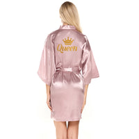 Thumbnail for Peignoir femme et homme en Satin  mauve pour femme