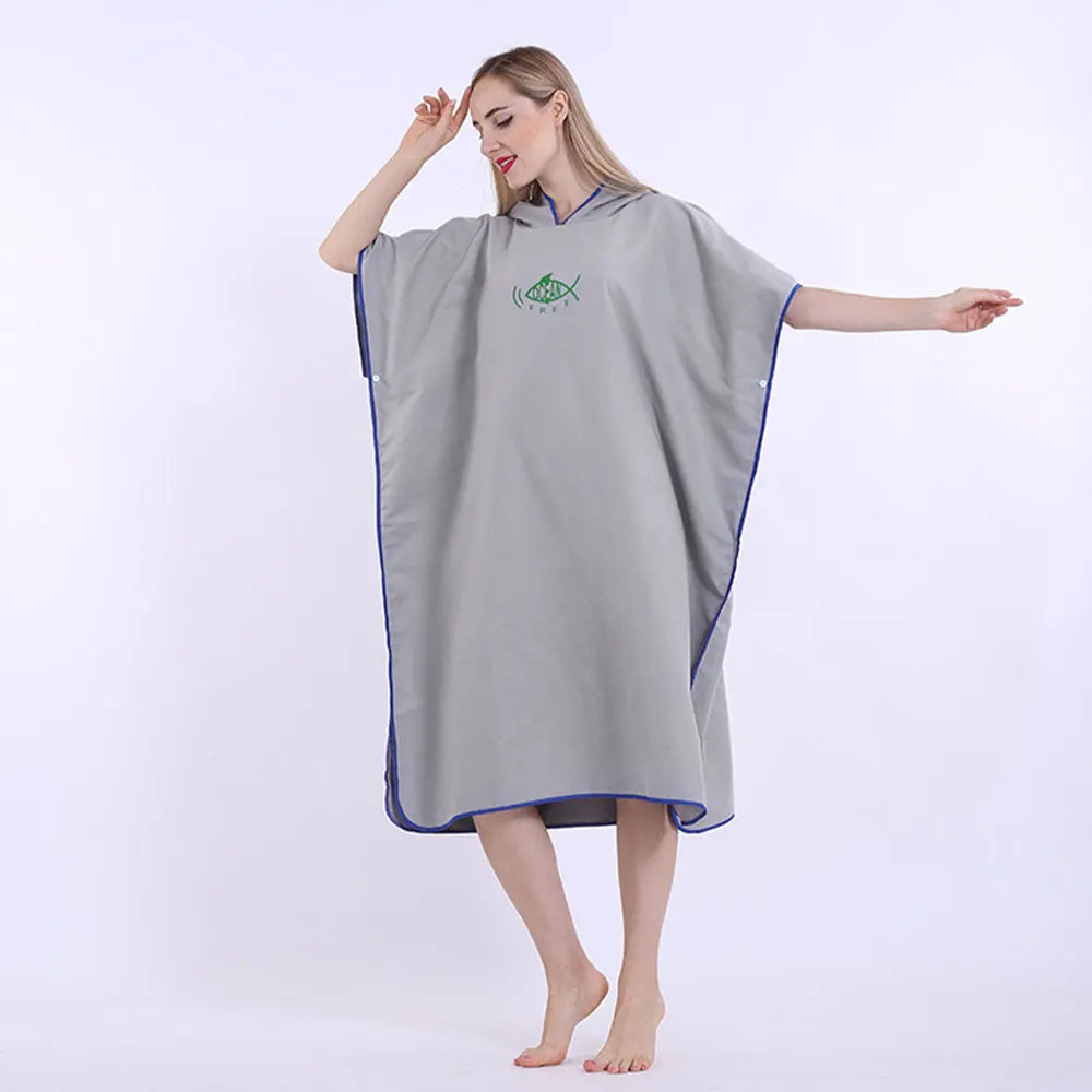 Poncho de bain Adulte Femme gris