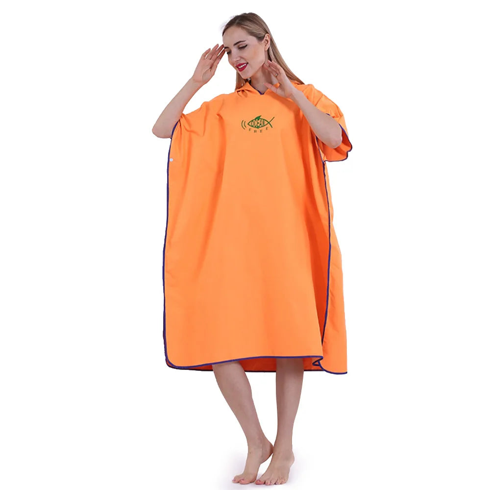 Poncho de bain Adulte Femme orange