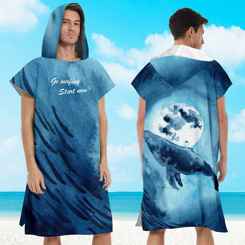 Poncho de bain Adulte Homme baleine