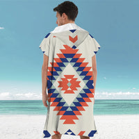Thumbnail for Poncho de bain Adulte Homme géo orange bleu