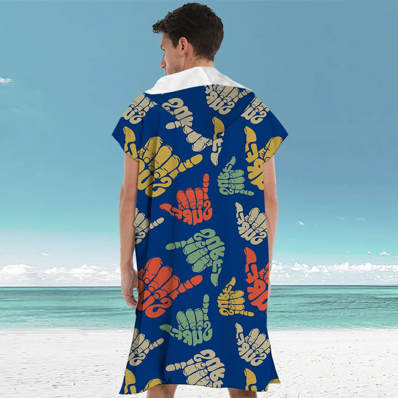 Poncho de bain Adulte Homme main