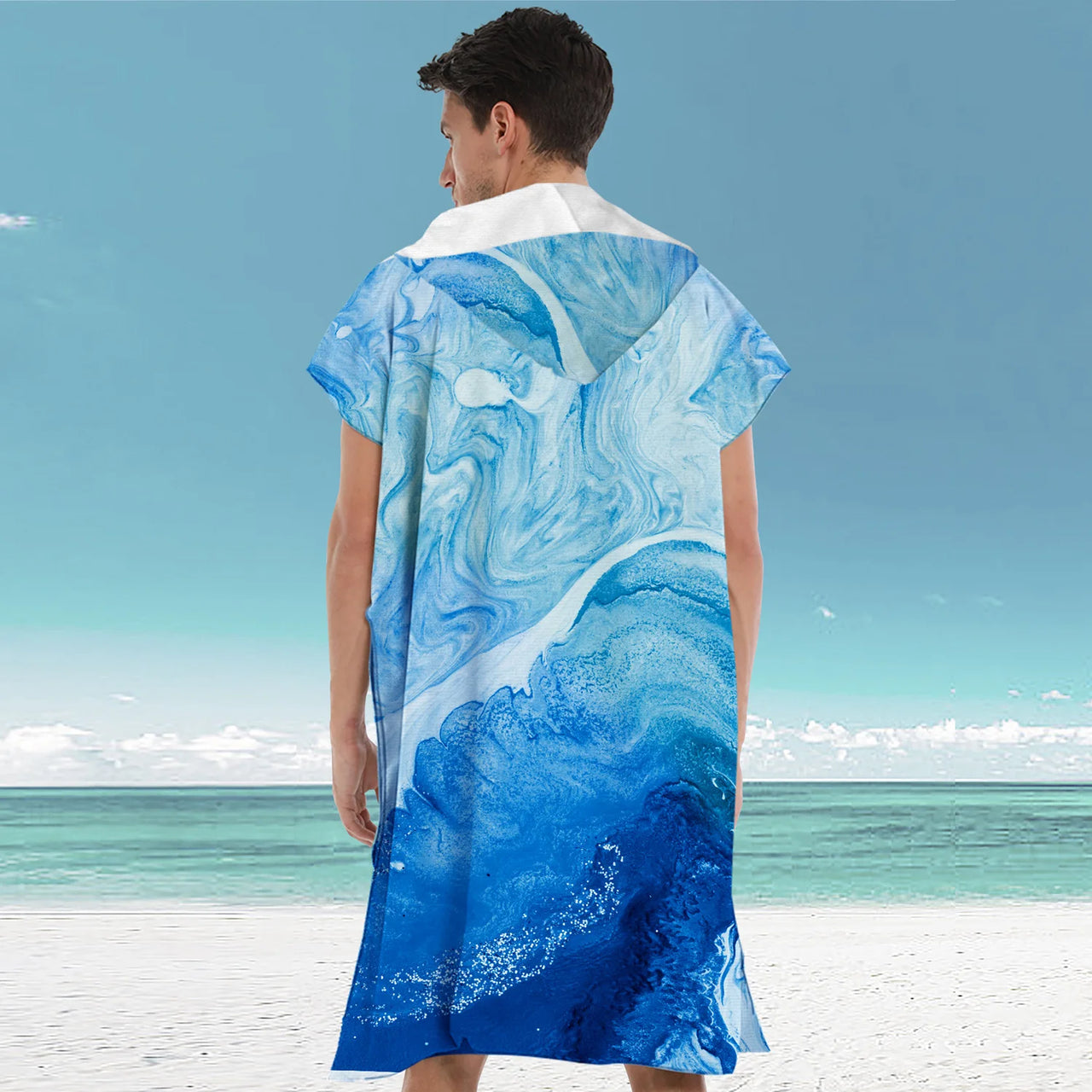 Poncho de bain Adulte Homme vague