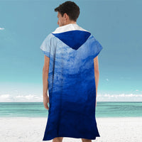 Thumbnail for Poncho de bain Adulte Homme vague bleu