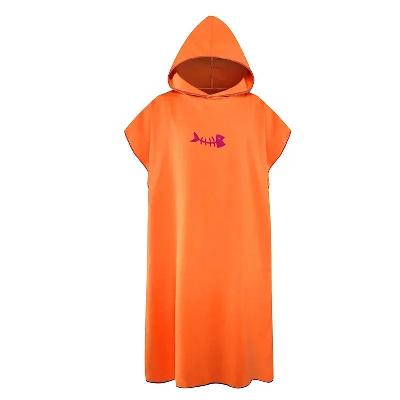 Poncho de bain Adulte Microfibre orange