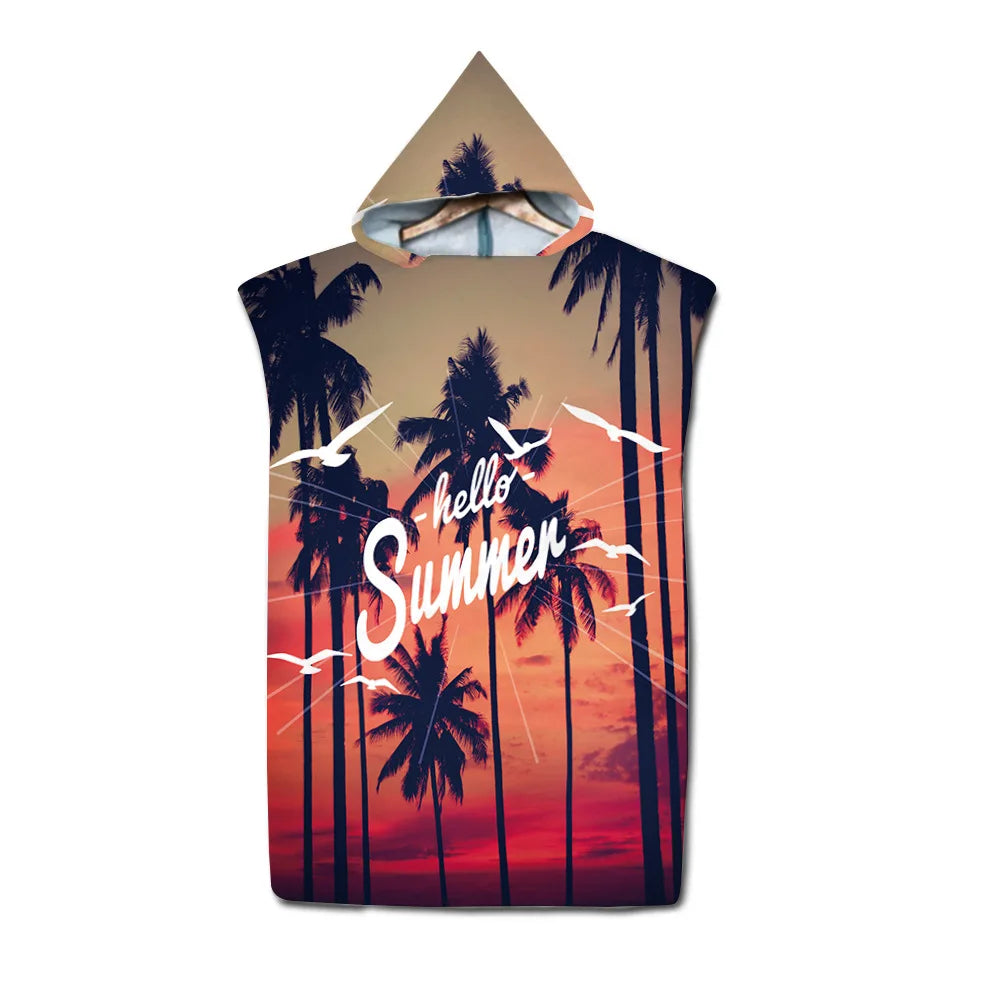 Poncho de bain Adulte Surf coucher soleil