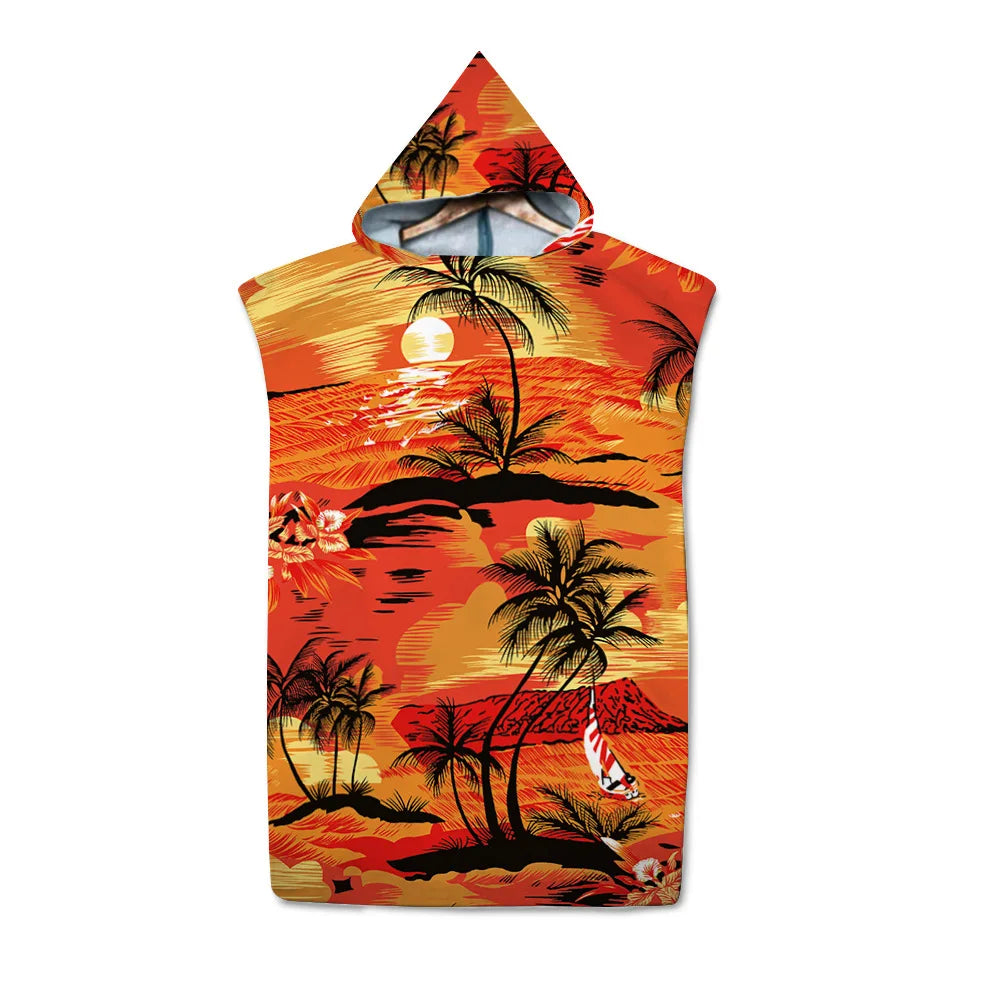 Poncho de bain Adulte Surf orange