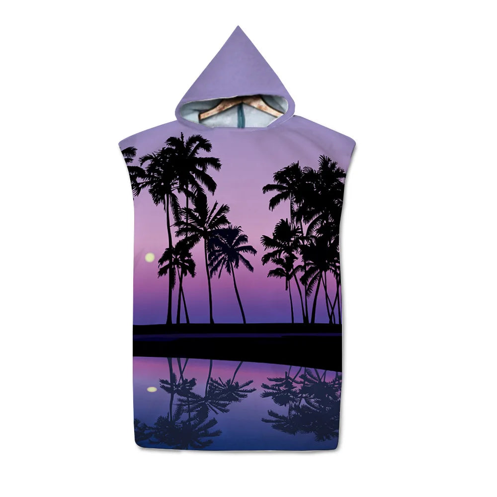 Poncho de bain Adulte Surf violet