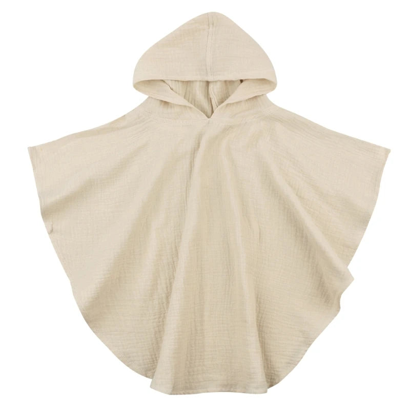 Poncho de bain Enfant Coton beige uni