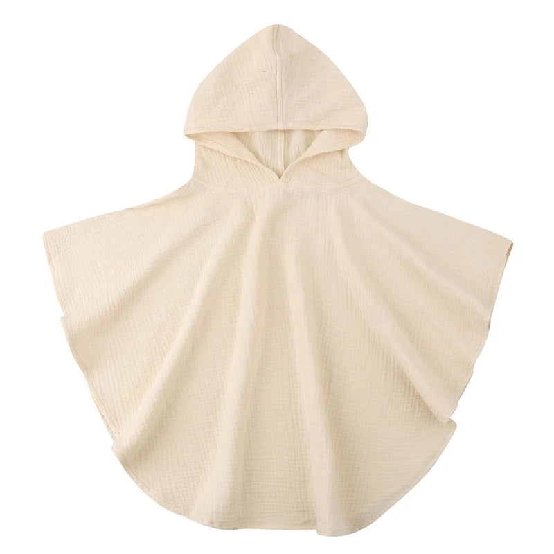 Poncho de bain Enfant Coton crème uni