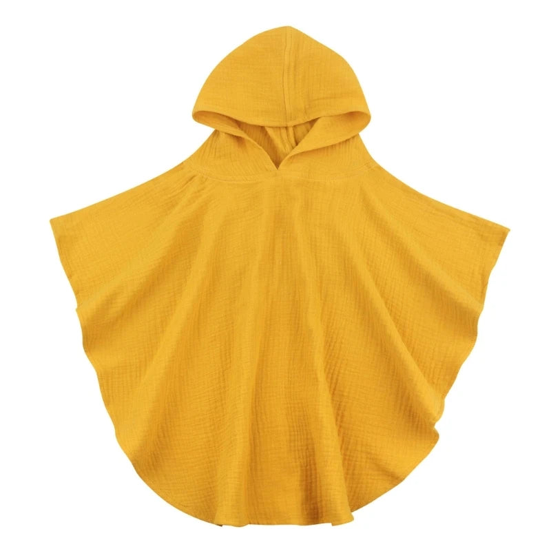Poncho de bain Enfant Coton jaune soleil
