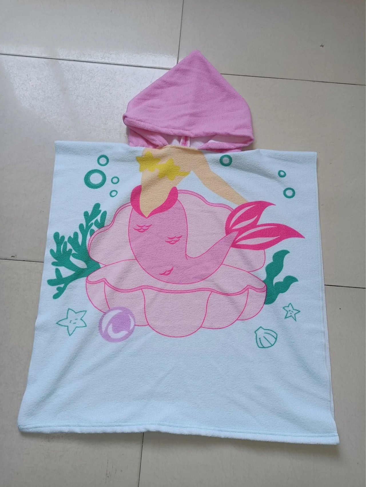 Poncho de bain Enfant Fille bleu ciel
