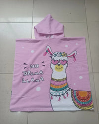 Thumbnail for Poncho de bain Enfant Fille lama rose