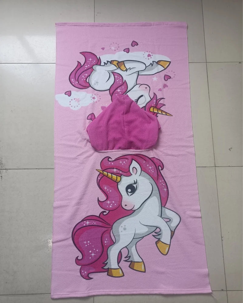 Poncho de bain Enfant Fille licorne