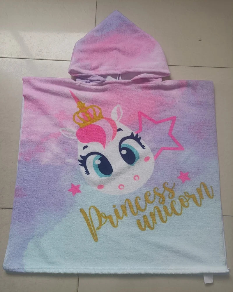 Poncho de bain Enfant Fille princesse licorne