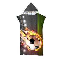 Thumbnail for Poncho de bain Enfant Foot ballon enflammé