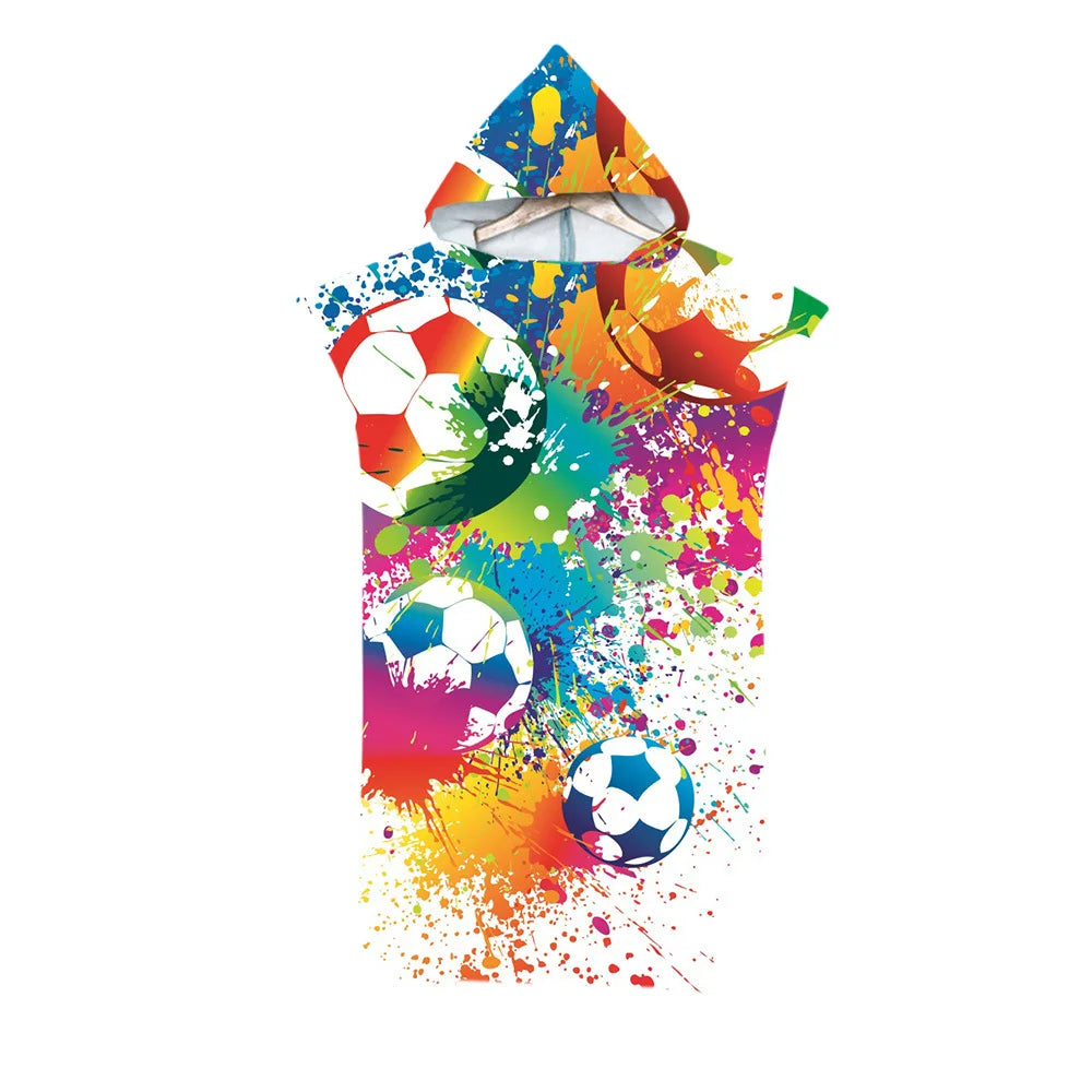 Poncho de bain Enfant Foot coloré