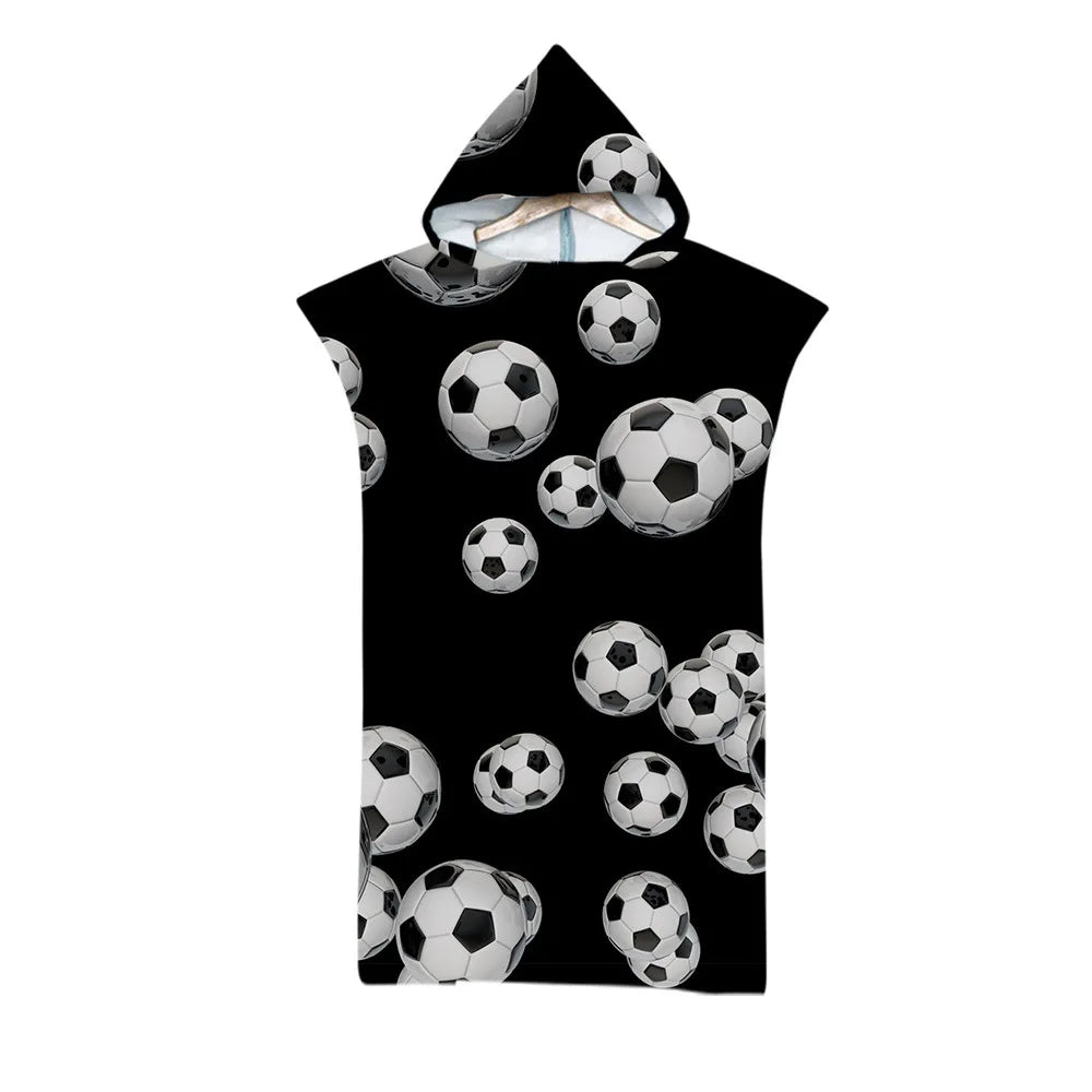 Poncho de bain Enfant Foot noir
