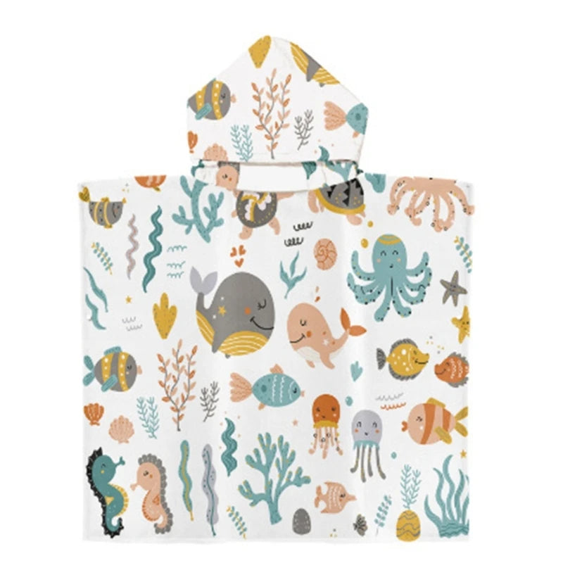 Poncho de bain Enfant Garçon poisson