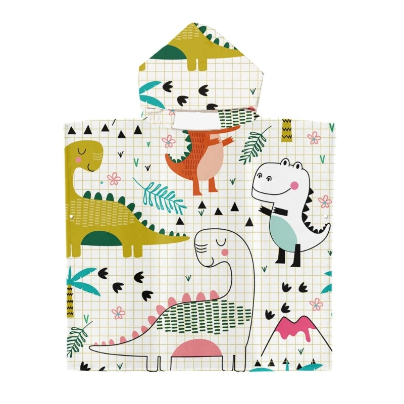 Poncho de bain Enfant Garçon quadrillé