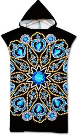 Poncho de bain enfant avec capuche diamant