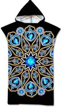 Thumbnail for Poncho de bain enfant avec capuche diamant