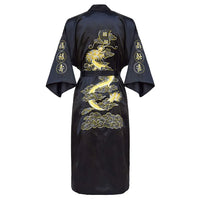 Thumbnail for peignoir de bain homme motifs japonais dos noir
